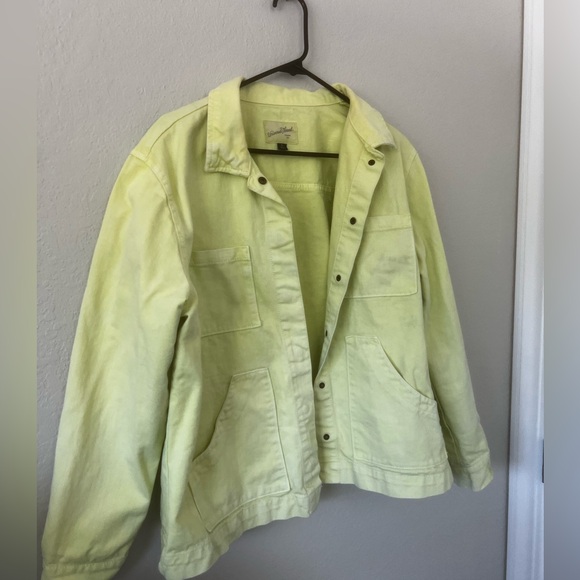 Women’s lime green, neon, jean jacket size extra large - Picture 2 of 12